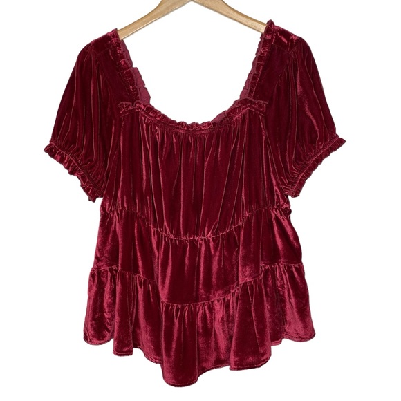 Torrid Babydoll Velvet Tiered Top - Picture 8 of 8